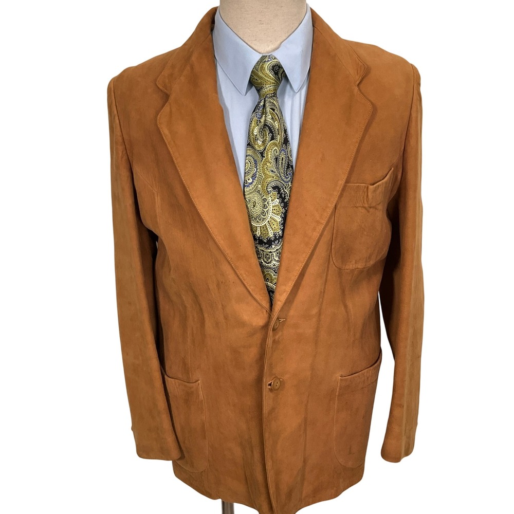 Scully Blazer‎ Mens 40 Brown Faux Suede Western Cowboy Jacket California Days
